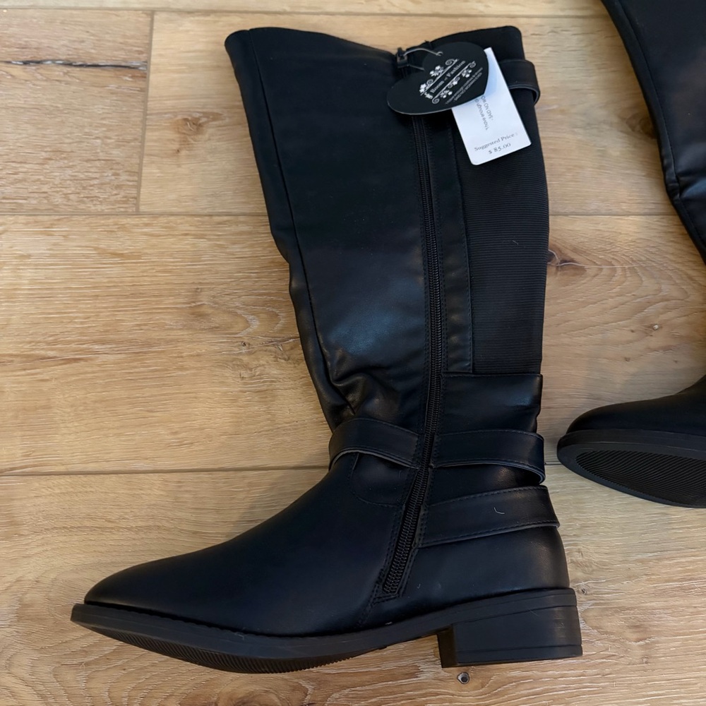 Elegant Black Over the Knee Boots - Picture 3 of 7